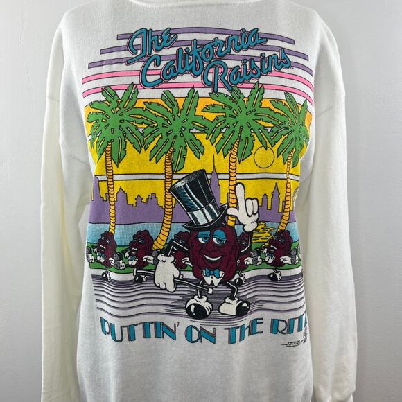 The California Raisins "Puttin on the Ritz" Top Long Sleeve Cotton Sz L VINTAGE - Picture 2 of 13